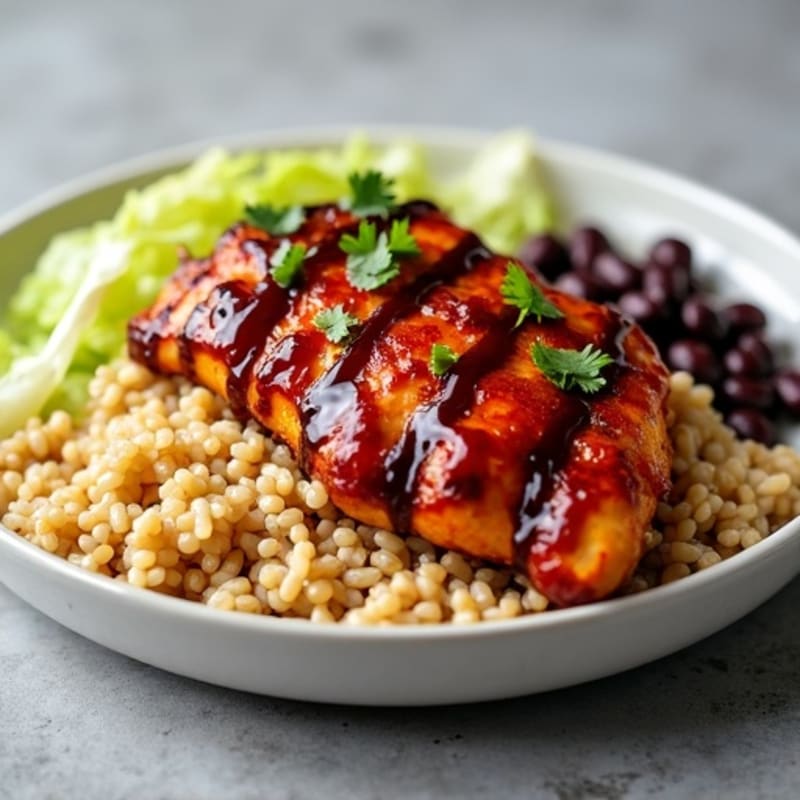 BBQ Chicken with Brown Rice and Steamed Cabbage