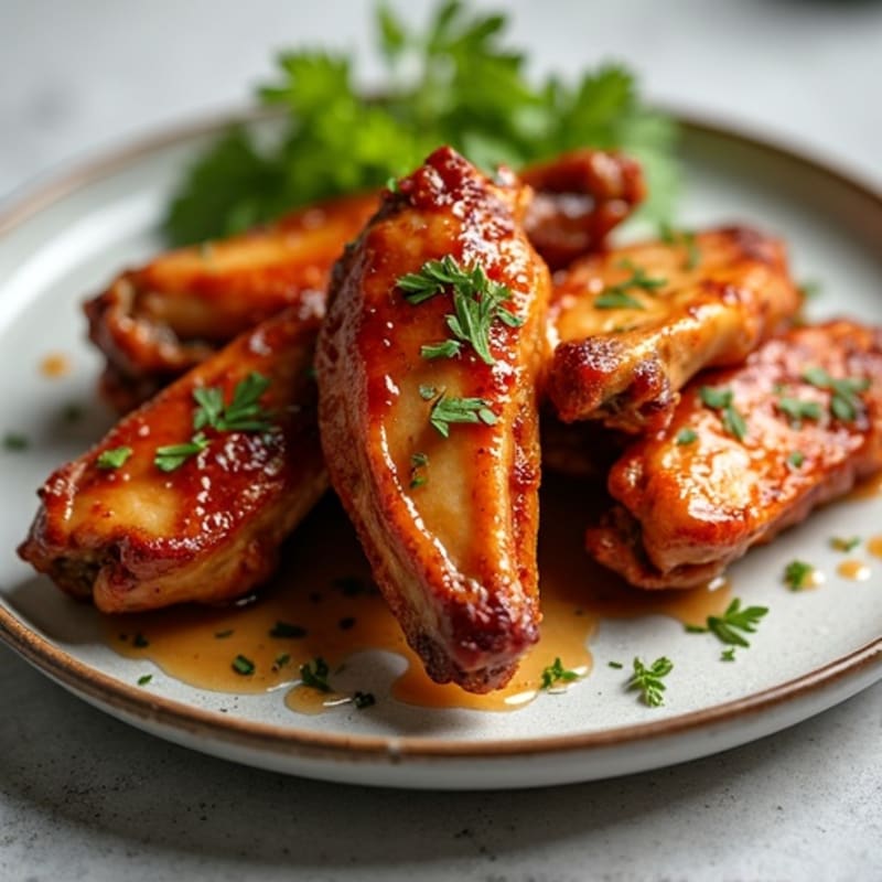Crispy Roasted Chicken Wings with Sticky Honey-Garlic Glaze