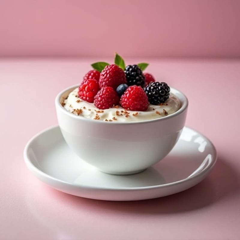 Greek Yogurt Protein Pudding with Mixed Berries