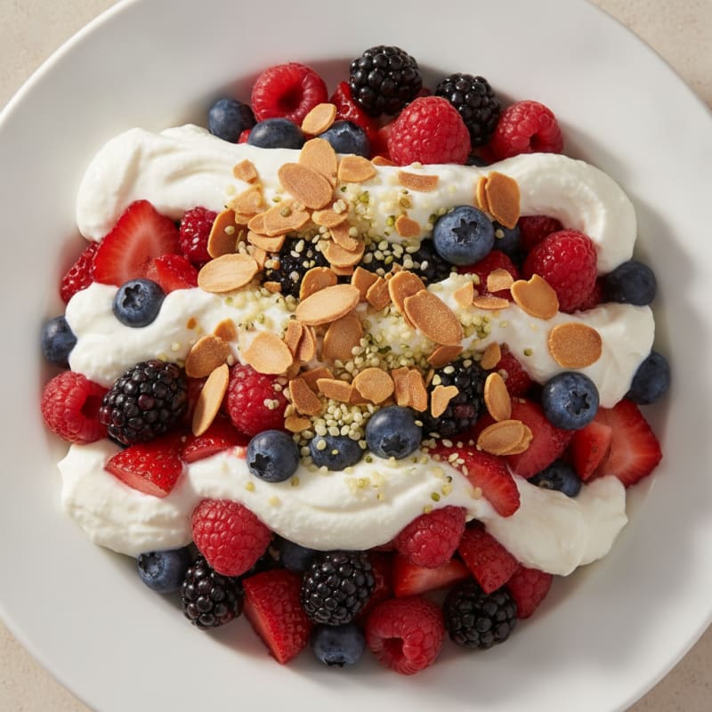 Greek Yogurt Protein Parfait with Mixed Berries