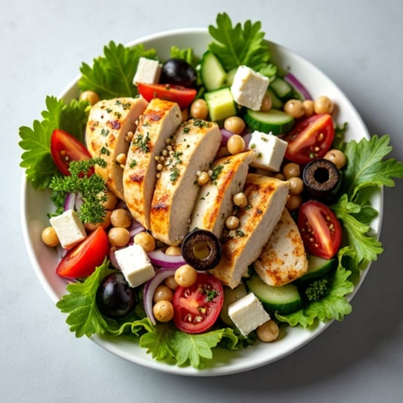 Fresh Mediterranean Chopped Salad with Herb-Marinated Feta