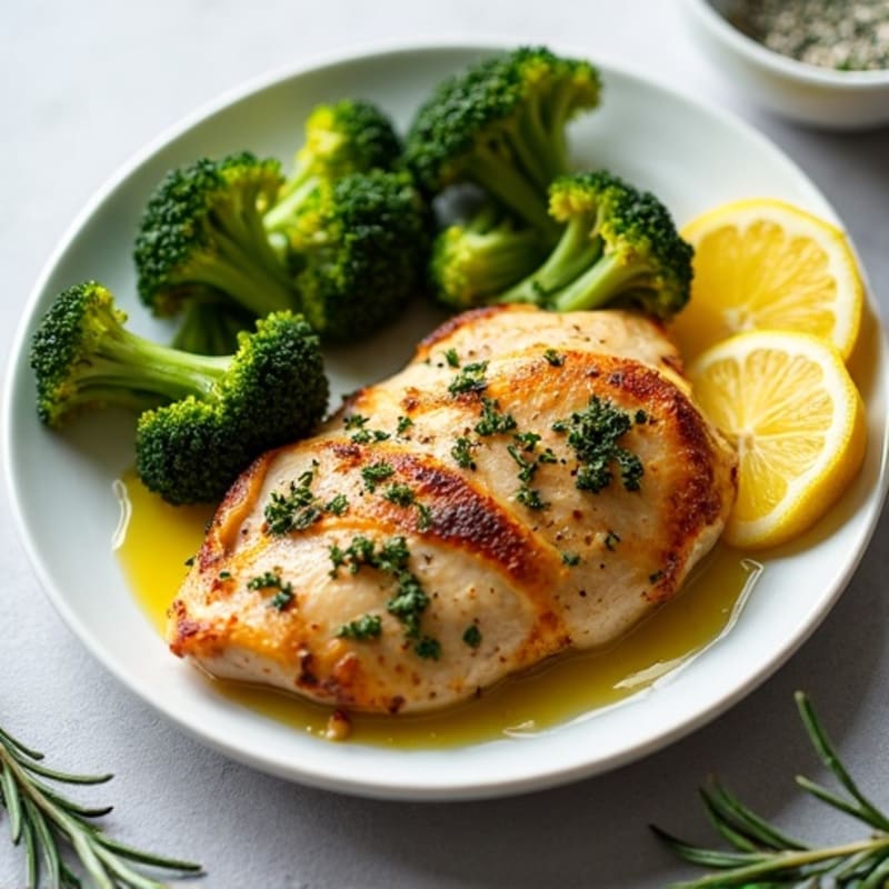 Lemon Herb Roasted Chicken with Crispy Broccoli