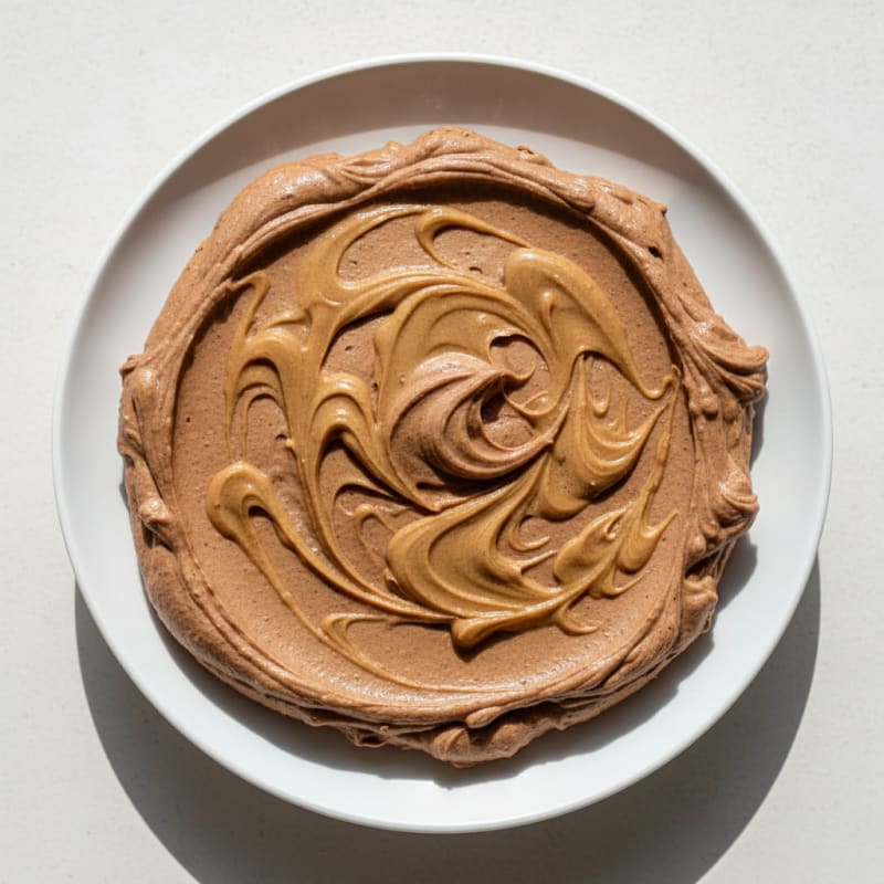 Chocolate Protein Mousse with Almond Butter Swirl