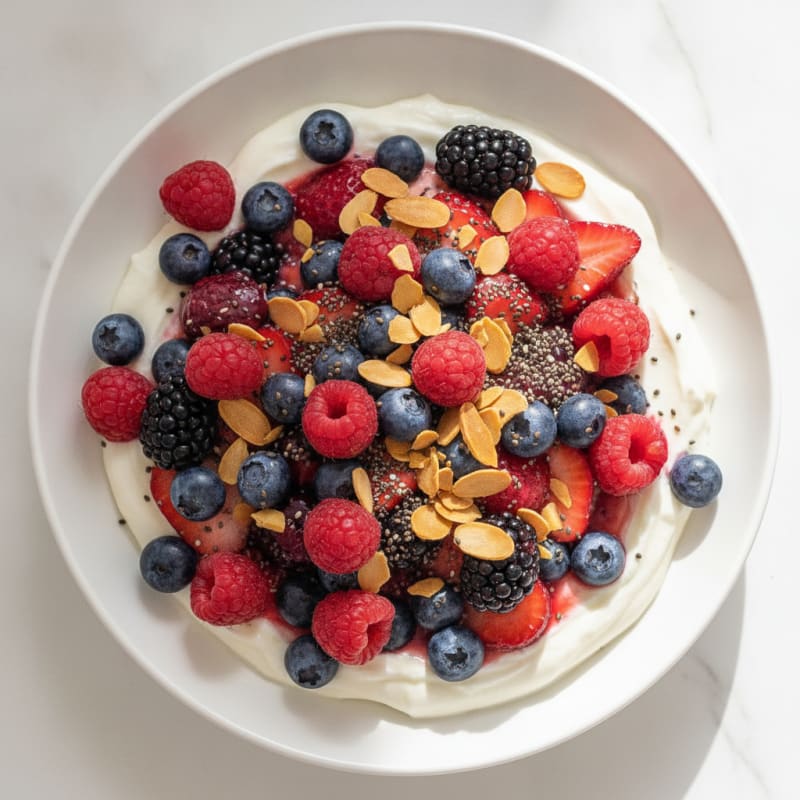 Greek Yogurt Berry Bowl with Protein Powder