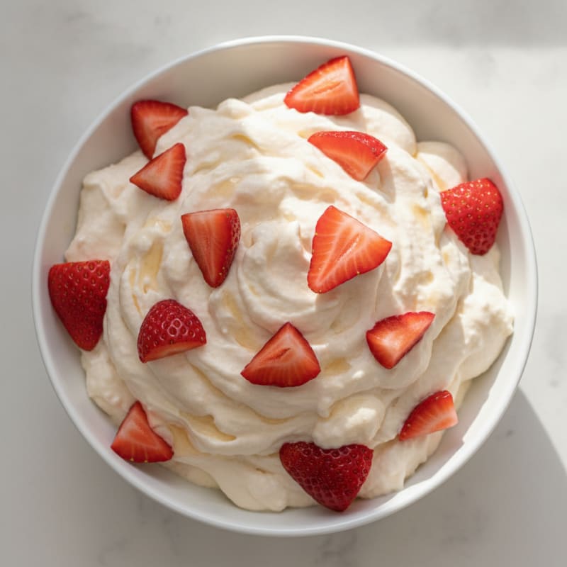 Silky Vanilla Protein Pudding with Fresh Strawberries
