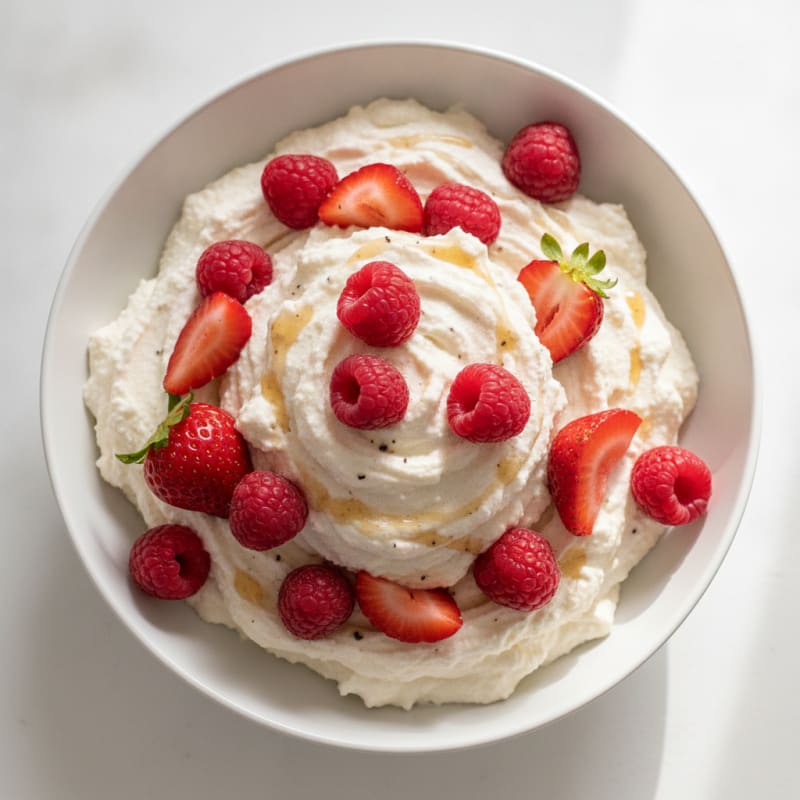 Greek Yogurt Protein Mousse with Mixed Berries