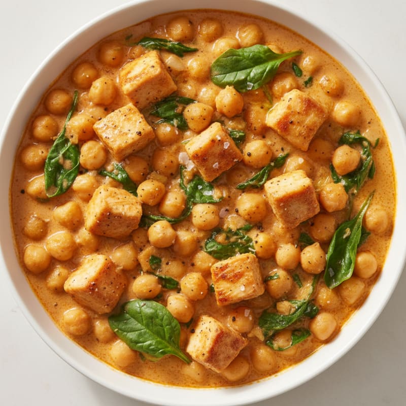 Creamy Spiced Chickpea and Spinach Curry