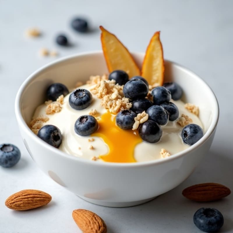 Creamy Greek Yogurt Protein Bowl with Berries and Almonds