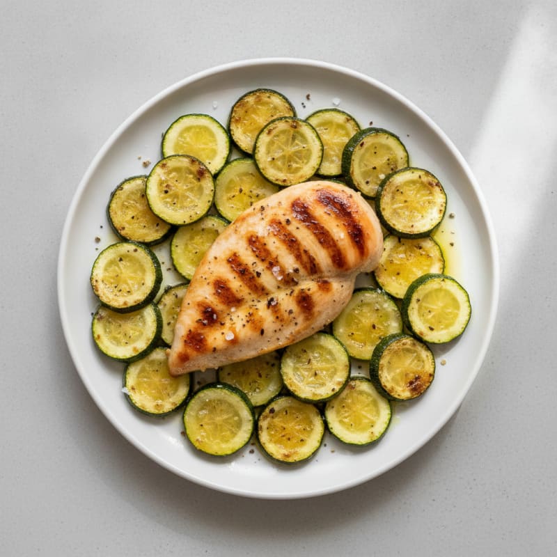 Grilled Chicken Breast with Roasted Zucchini
