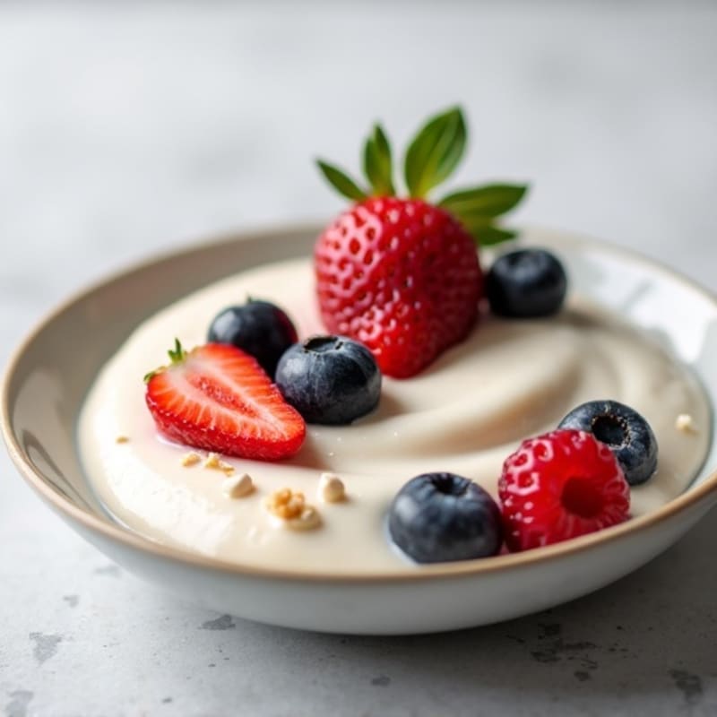 Silky Greek Yogurt Protein Pudding with Vanilla and Berries