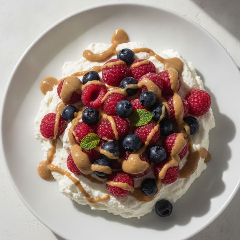 Greek Yogurt Protein Mousse with Mixed Berries