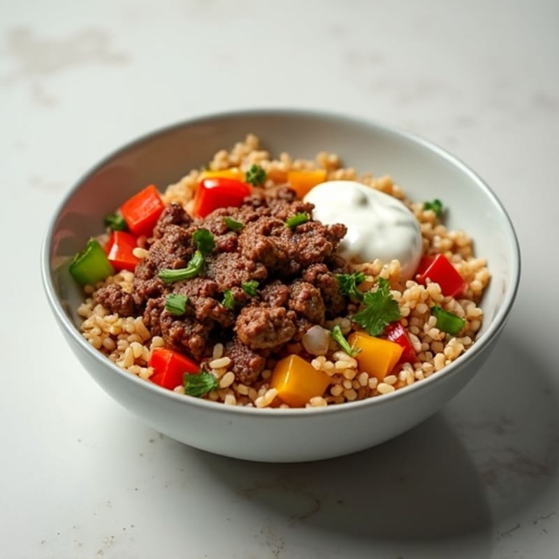Seasoned Ground Beef Bowl with Special Sauce