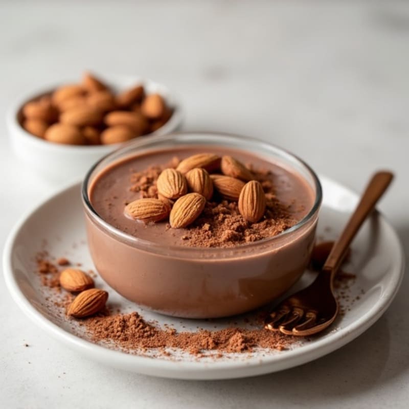 Silky Chocolate Protein Pudding with Almonds