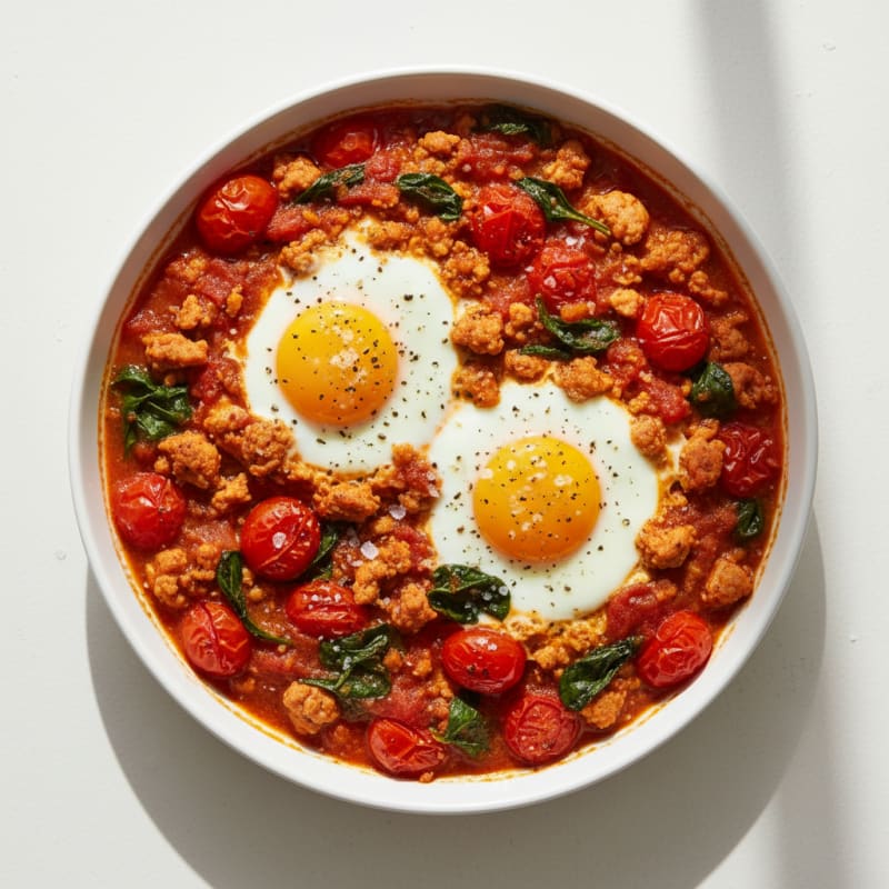 Protein-Packed Baked Eggs with Roasted Tomatoes