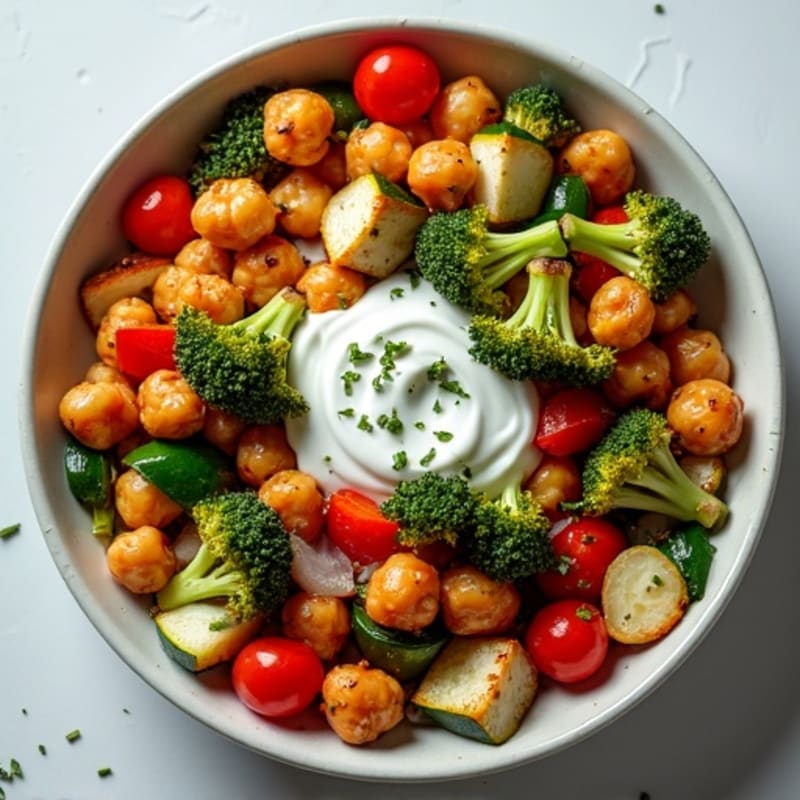 Crispy Sheet Pan Veggie Medley with Herb-Roasted Chickpeas