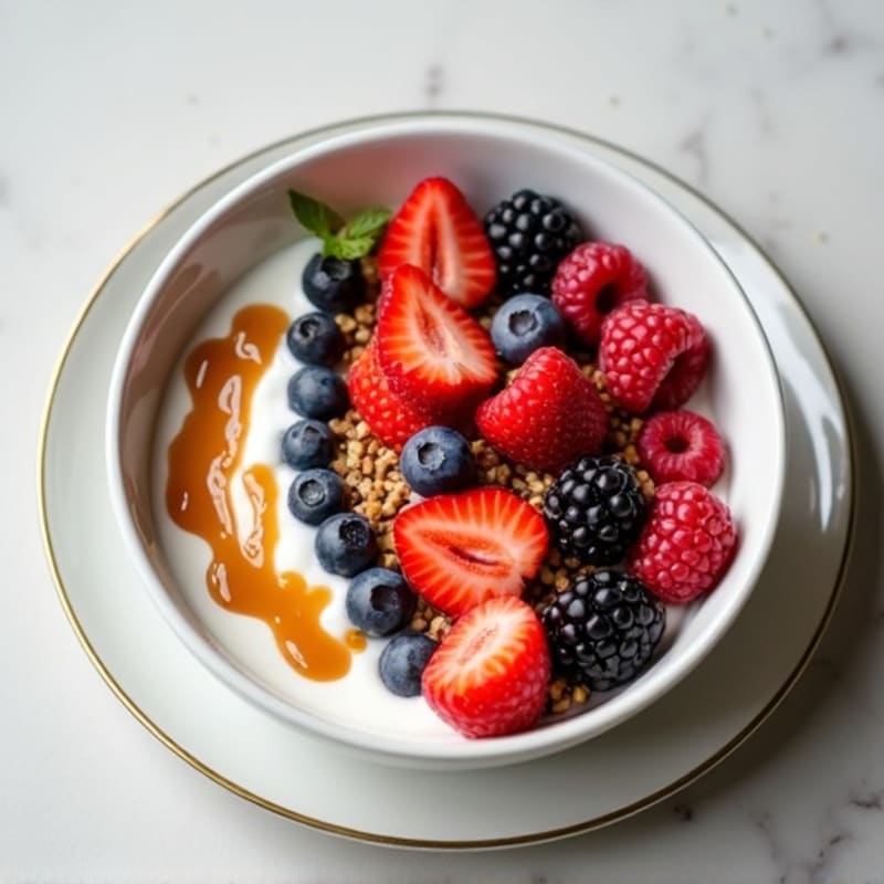 Greek Yogurt Protein Bowl with Mixed Berries and Almond Butter