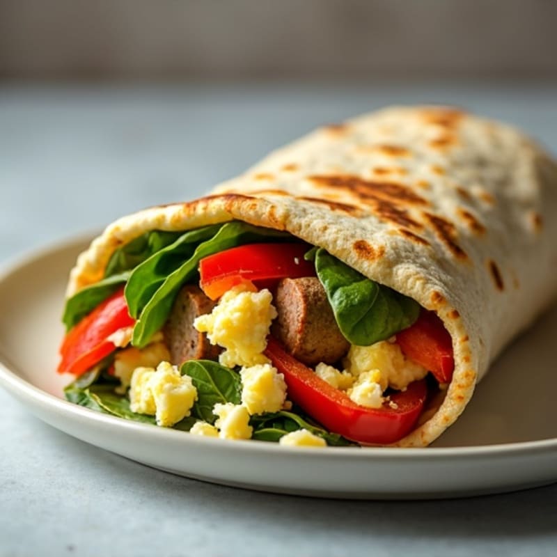 Loaded Egg and Spinach Breakfast Wrap