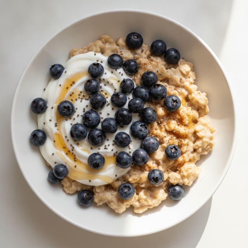 Blueberry Greek Yogurt Oatmeal Bowl