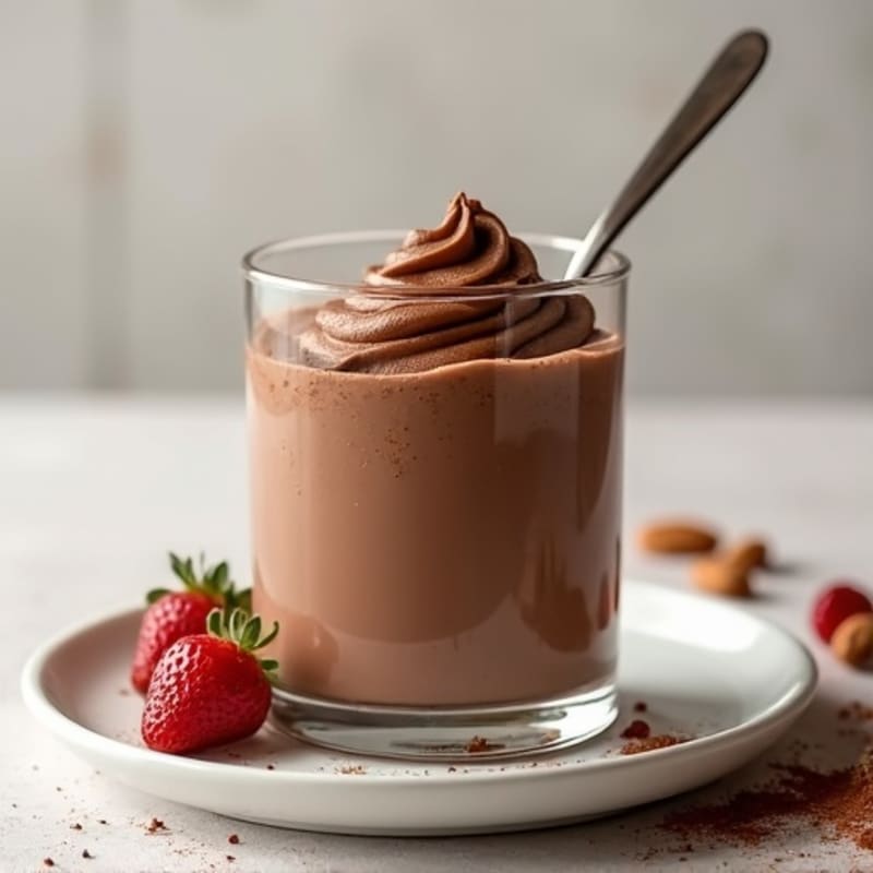 Silky Chocolate Protein Pudding with Almond Butter Swirl