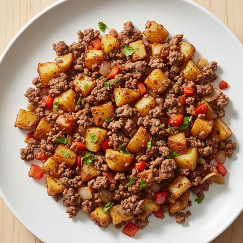 Crispy Ground Beef and Potato Hash