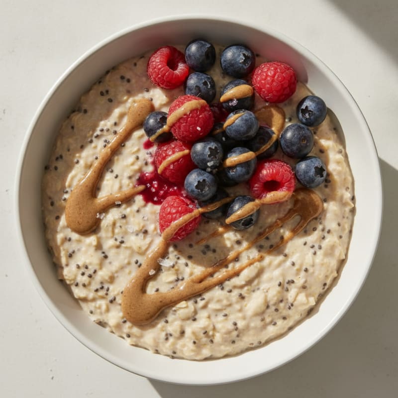Protein Powder Overnight Oats with Berries