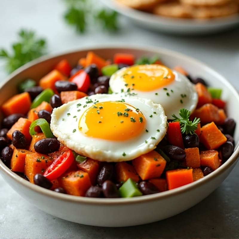 Protein-Packed Sweet Potato Hash with Eggs