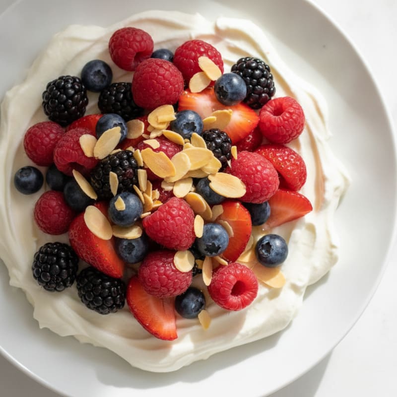 Creamy Greek Yogurt Protein Pudding with Mixed Berries