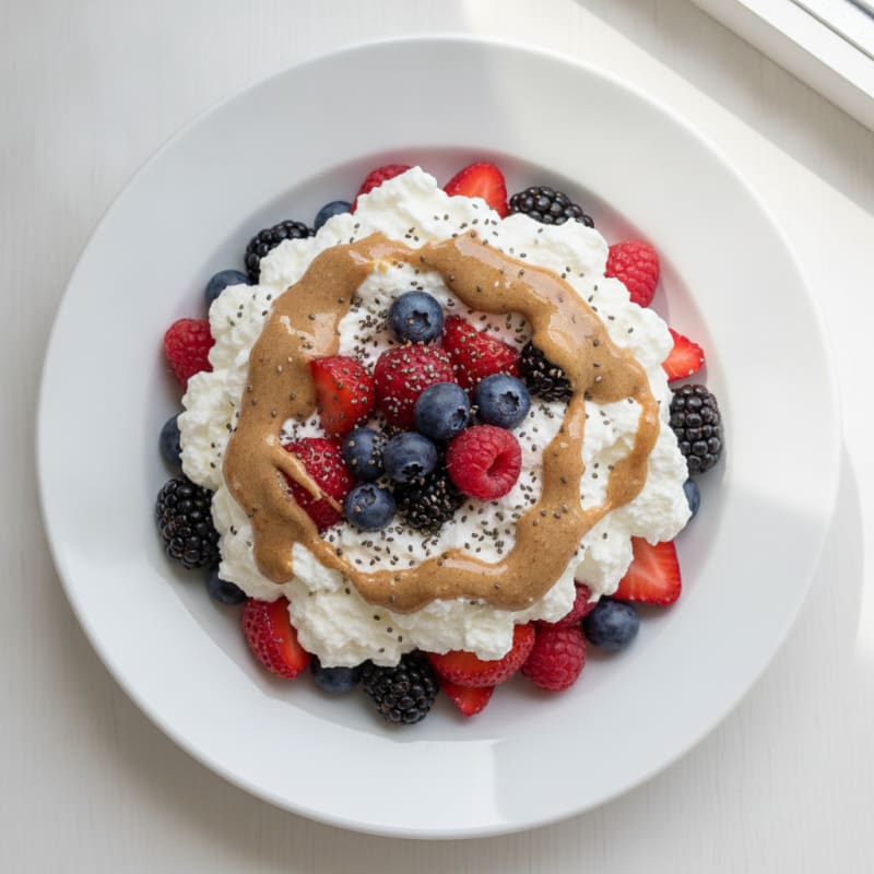 Silky Greek Yogurt Protein Mousse with Mixed Berries