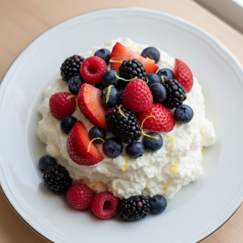 Greek Yogurt Protein Mousse with Mixed Berries