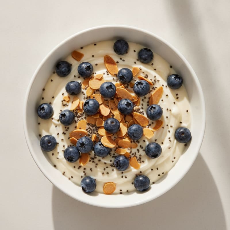 Greek Yogurt Protein Bowl with Mixed Berries and Almonds