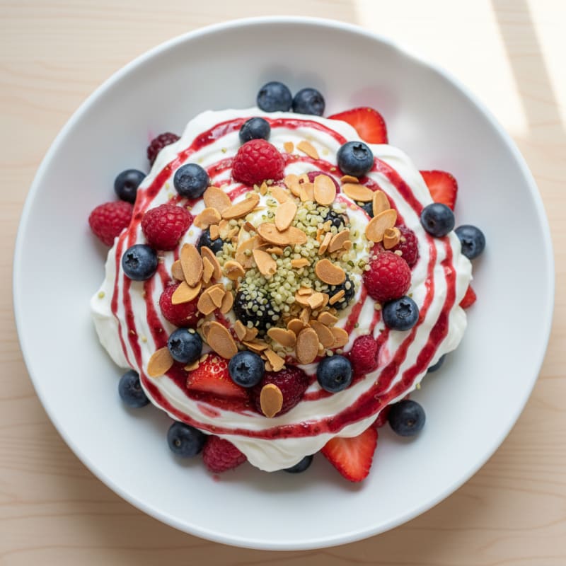 High-Protein Greek Yogurt Parfait with Mixed Berries