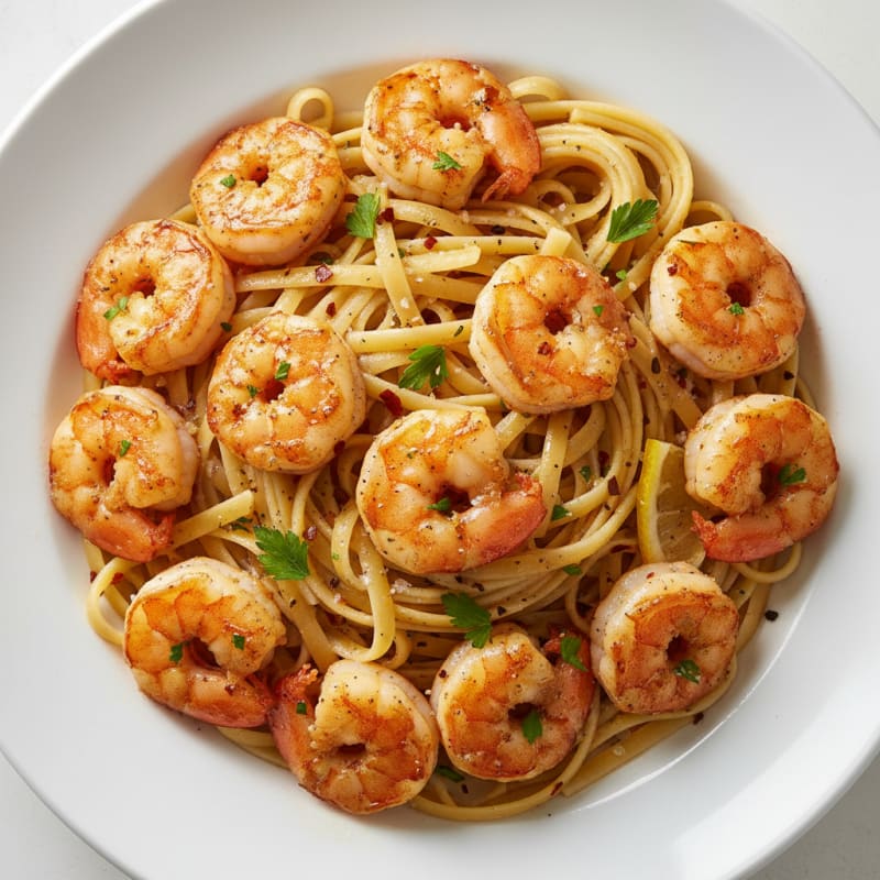 Garlic Butter Shrimp Scampi with Linguine