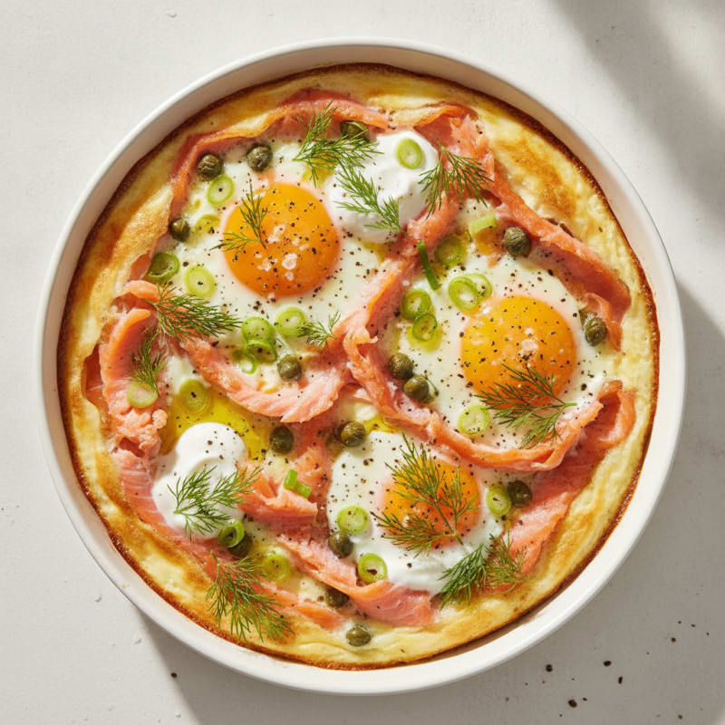 Baked Eggs with Smoked Salmon and Dill