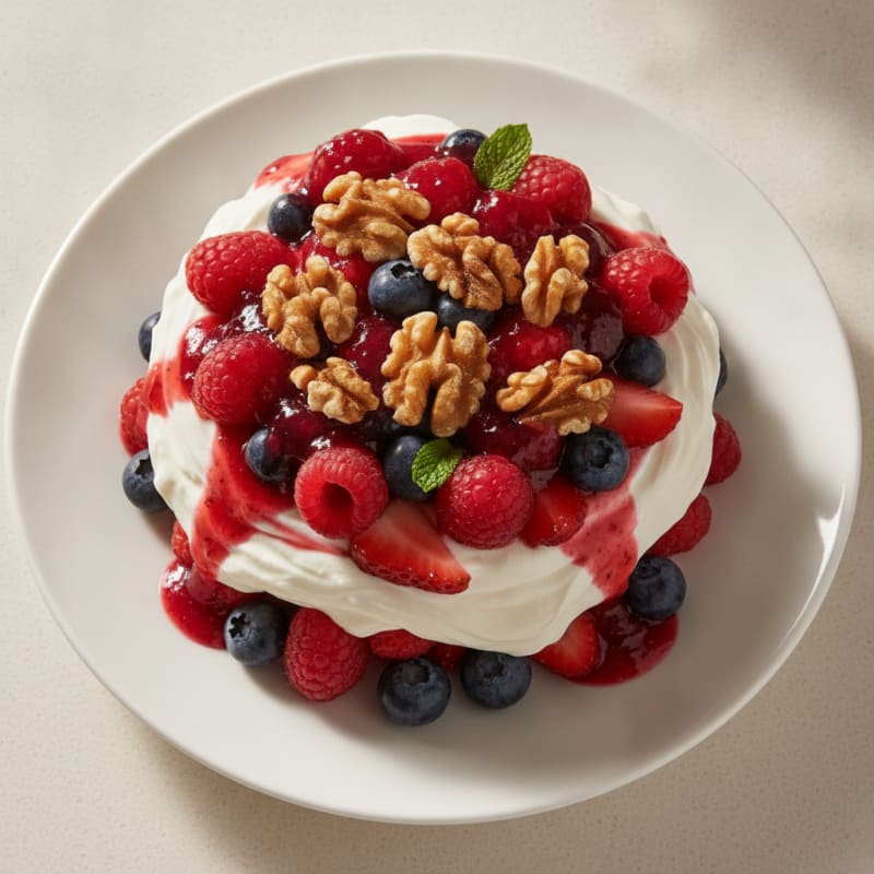Greek Yogurt Protein Parfait with Mixed Berries