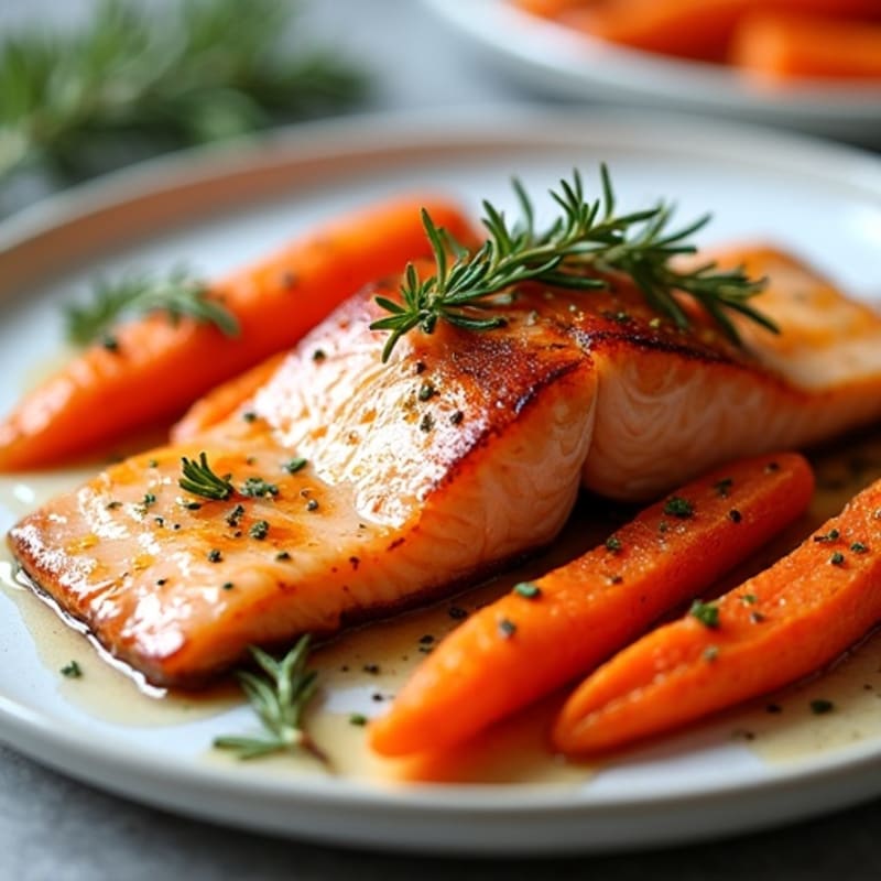 Sheet Pan Maple Glazed Salmon with Roasted Carrots