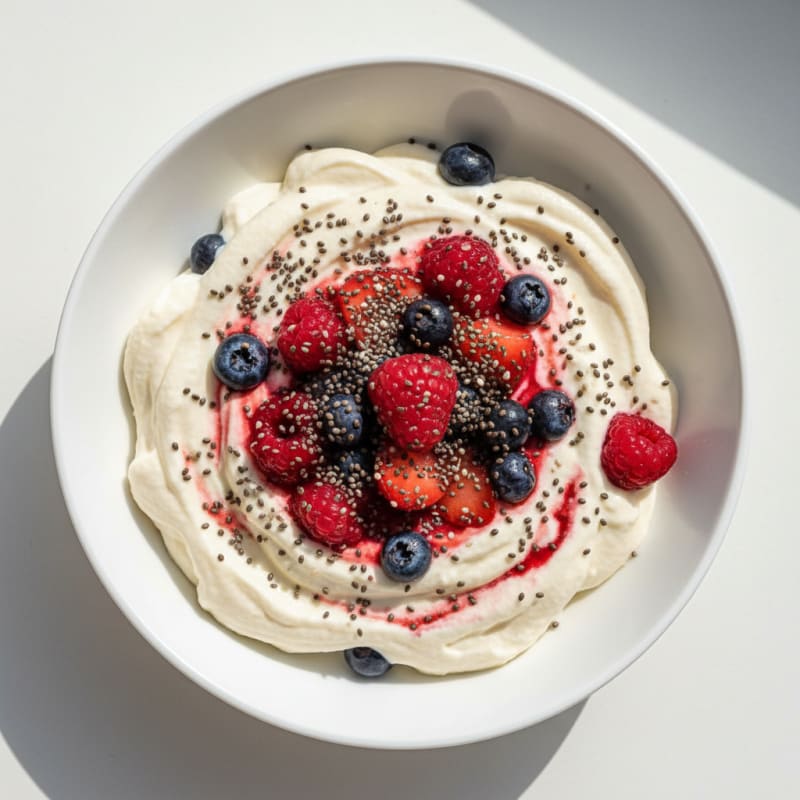 Creamy Protein Yogurt Parfait with Chia and Mixed Berries