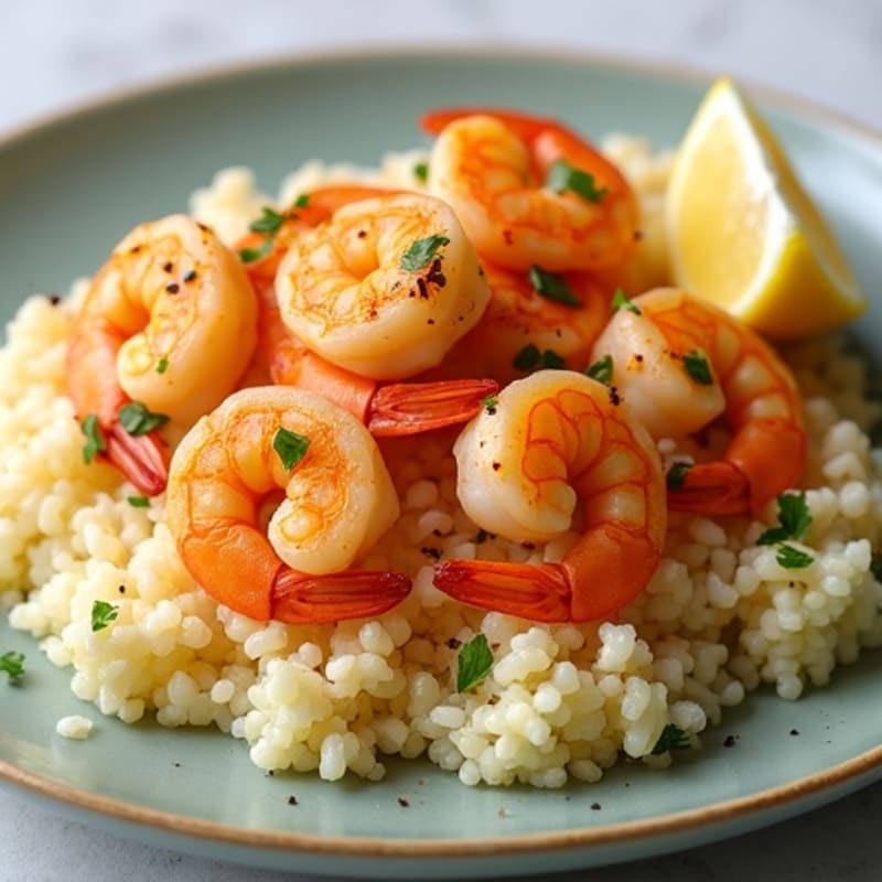 Spicy Garlic Butter Shrimp with Cauliflower Rice
