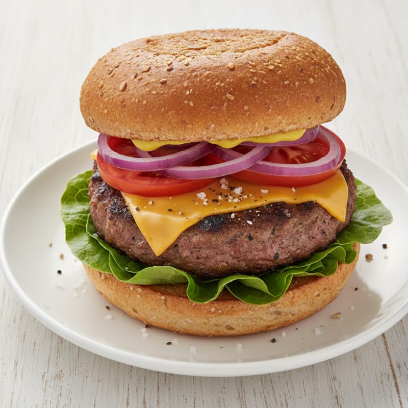Classic Beef Burger with Toasted Bun