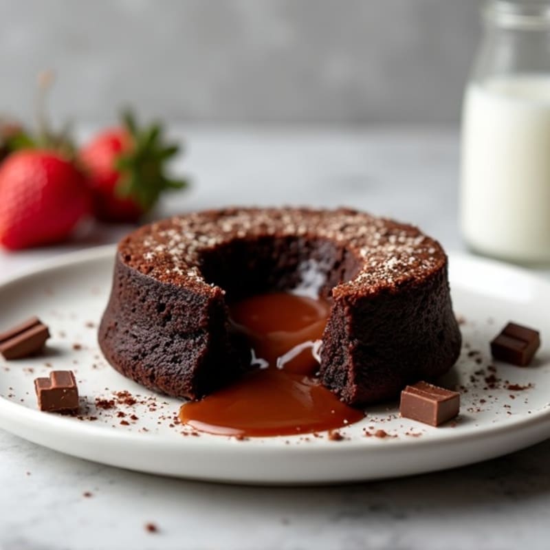 Protein-Rich Dark Chocolate Lava Cake