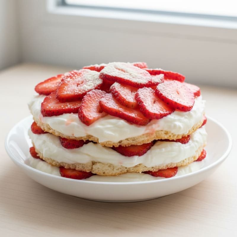 Greek Yogurt Parfait with Protein Powder and Sliced Strawberries