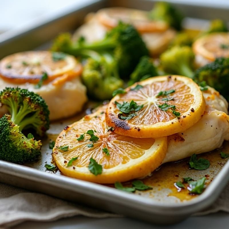 Sheet Pan Lemon Garlic Chicken with Roasted Broccoli