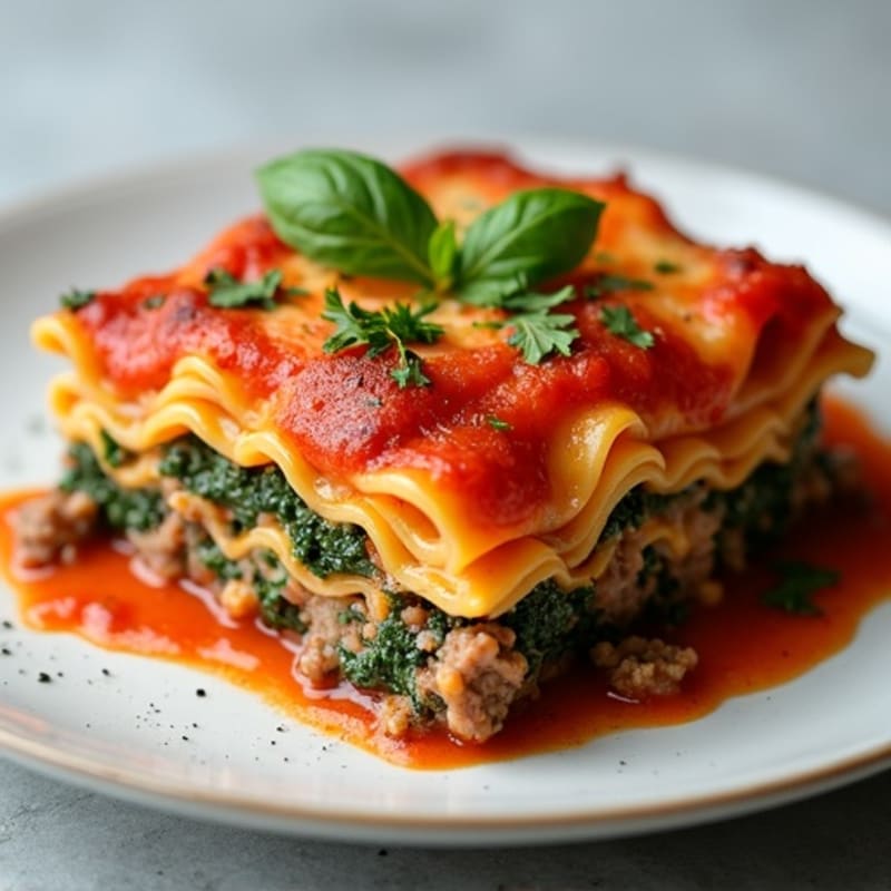 Lean Ground Beef and Spinach Lasagna