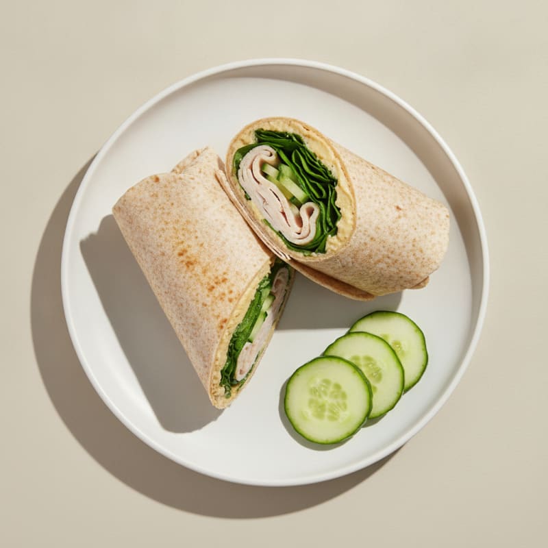 Turkey Spinach Wrap with Hummus
