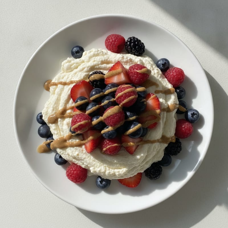 Silky Greek Yogurt Protein Mousse with Mixed Berries