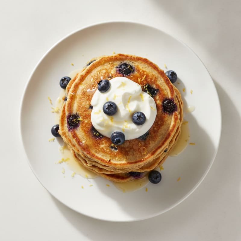 Blueberry Ricotta Pancakes with Lemon Zest