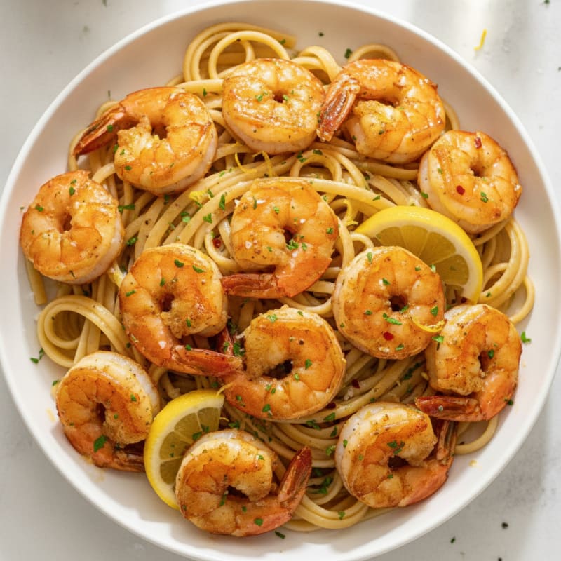 Garlic Butter Shrimp Scampi with Linguine