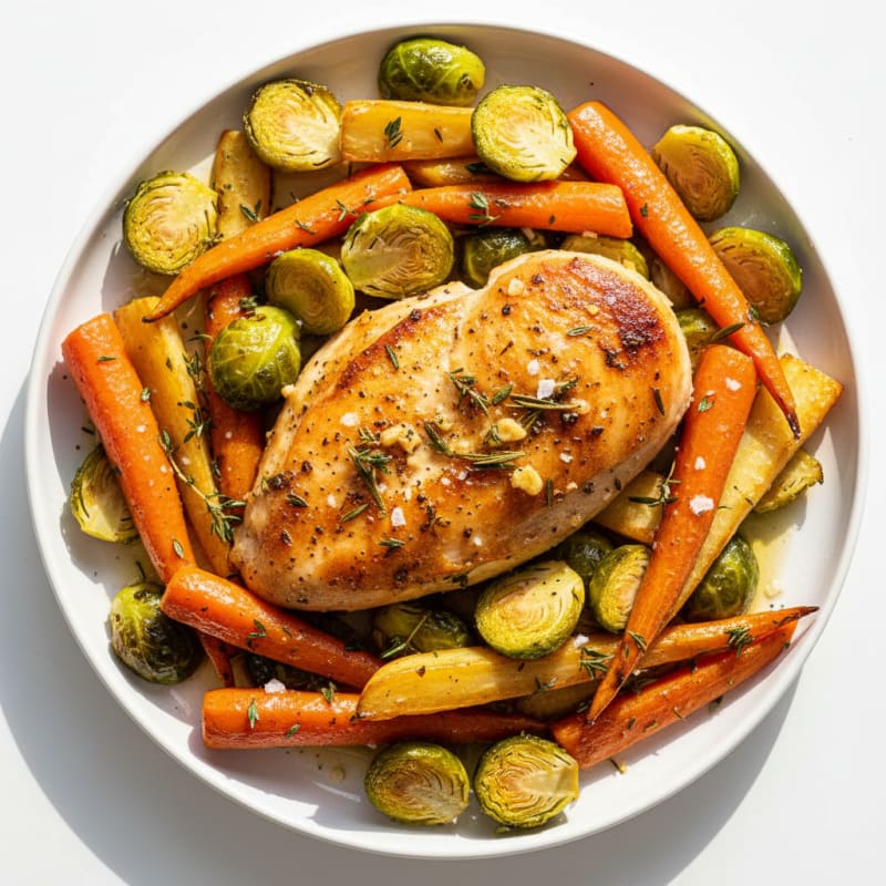 Garlic Herb Roasted Chicken with Root Vegetables