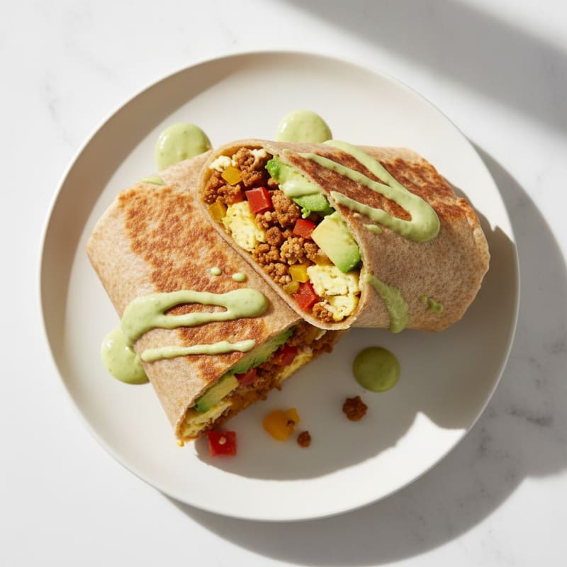 Crispy Chorizo and Egg Breakfast Burrito