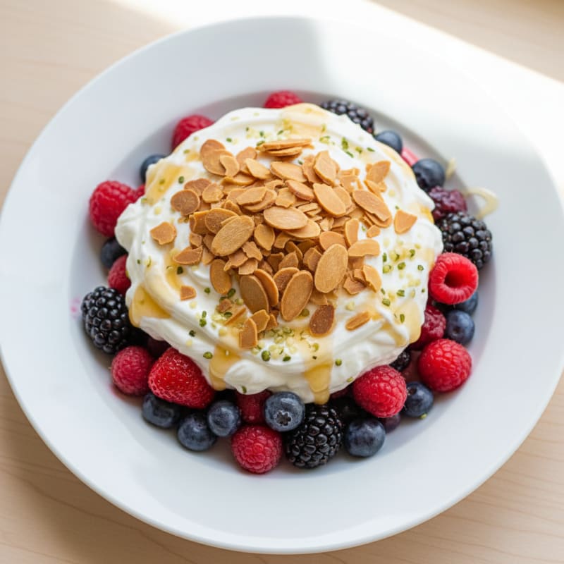 Greek Yogurt Protein Parfait with Mixed Berries