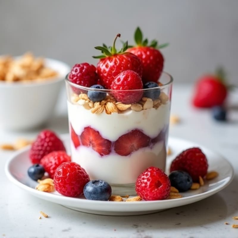 Greek Yogurt Protein Parfait with Mixed Berries